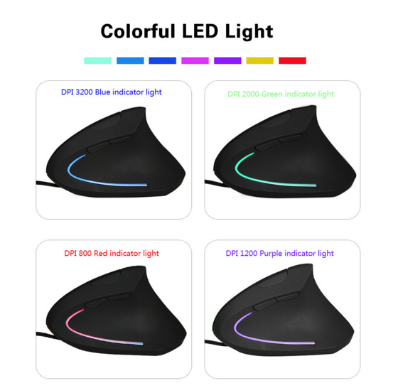 3200DPI high sensitivity ergonomic New wired vertical mouse                  